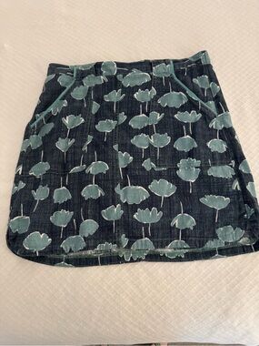 Next Linen/Viscose Floral Blue/White Skirt• Size 12